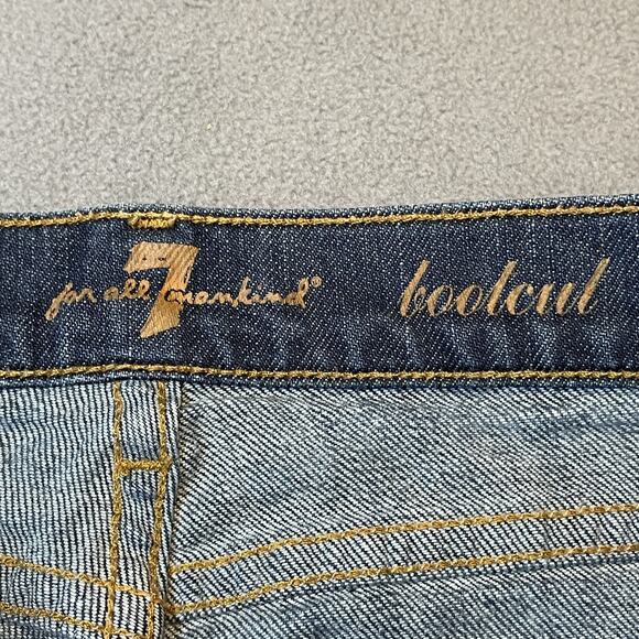 7 For All Mankind Jeans Womens 28 Blue Bootcut Stretch Denim Made USA Classic - Picture 4 of 10